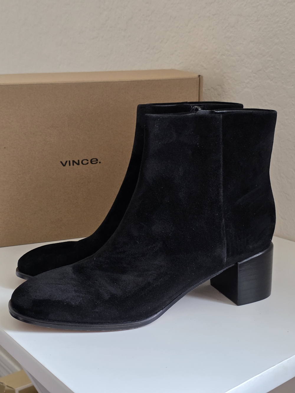 Vince Black Suede Ankle Boots for Women Size 6